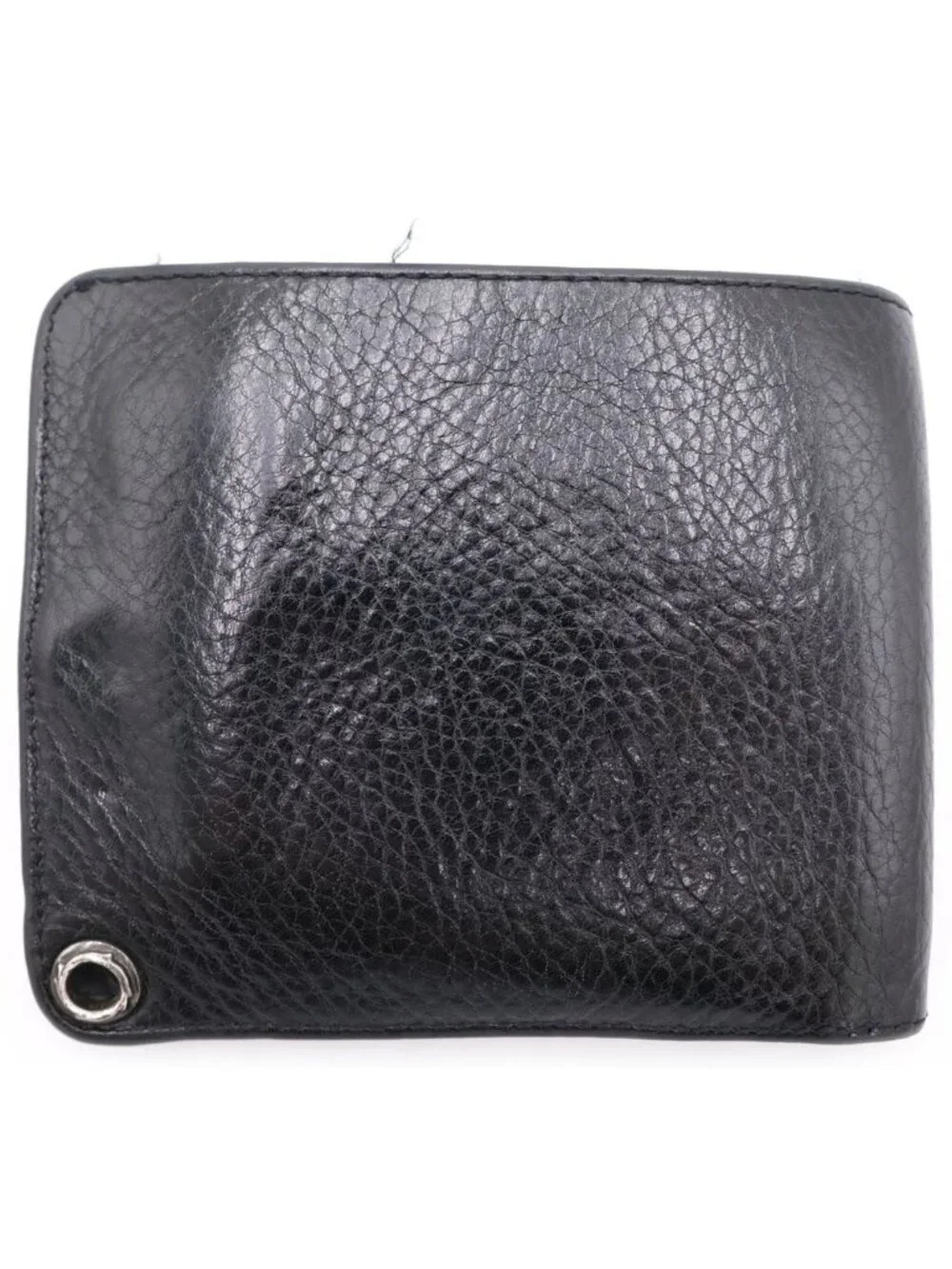 Chrome Hearts 1 Snap Cross Ball Button Leather Wallet Black